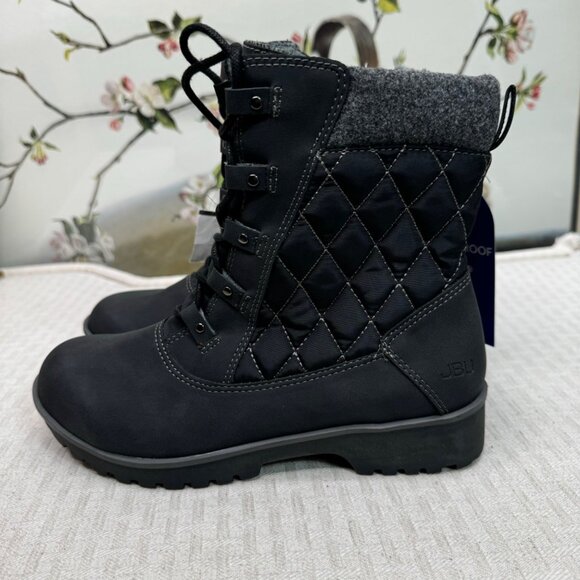 JBU Womens Waterproof Fargo 6M Winter Boots With Faux Fur Lining & Quilted Desig - Picture 1 of 9